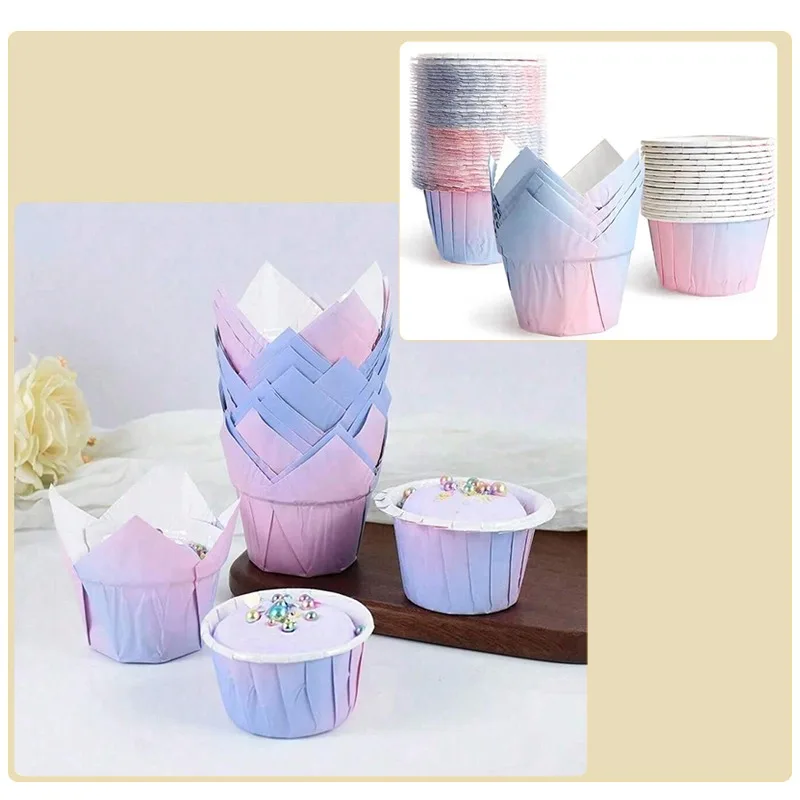 Gradient Color Cupcake Wrapper Baking Cups Grease-Proof Muffin Liners Containers High-T... - SKU CWBC1313 - UGI Packaging