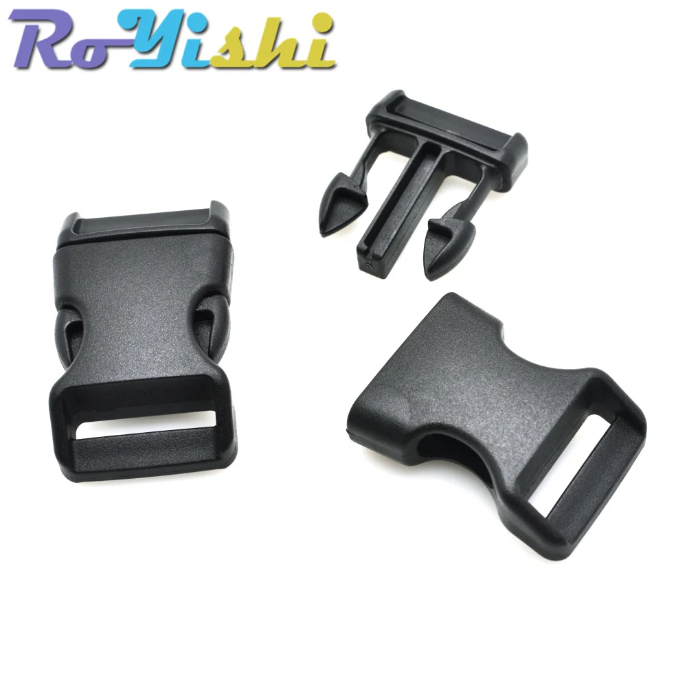 Plastic Side Release Buckle 10 Pcs/Pack Curved 550 Paracord Bracelet Dog Collar Backpack Strap Webbing 10mm 15mm 20mm 25mm