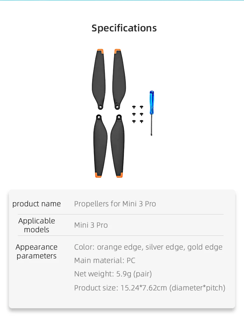 Description Picture 4 of itemPropeller Replacement for DJI MINI 3 PRO Drone 6030 Props Blade Light Weight Wing Fans Spare Parts Accessories