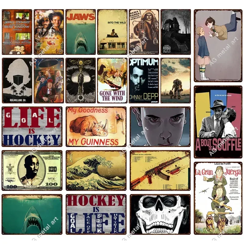 

Movie Poster Vintage Metal Tin Sign Art Wall Plate Decor Bar Cafe Garage Wall Tin Plate Painting Pin Up Signs Man Cave Plaques