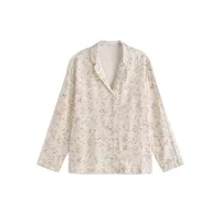Women Two Pieces Spring Pajamas Suits Flower Print Long Sleeve Casual Pijama Turn Down Collar Tops With Pants Satin Pajamas - Image 4