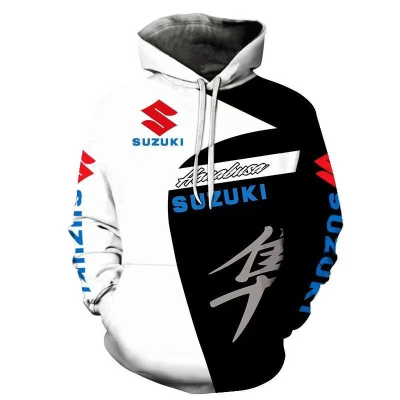 2025 The New Suzuki Men's Pullover Sweatshirt And Sportswear Feature Fashionable Printed Patterns For Outdoor Cycling And Racing
