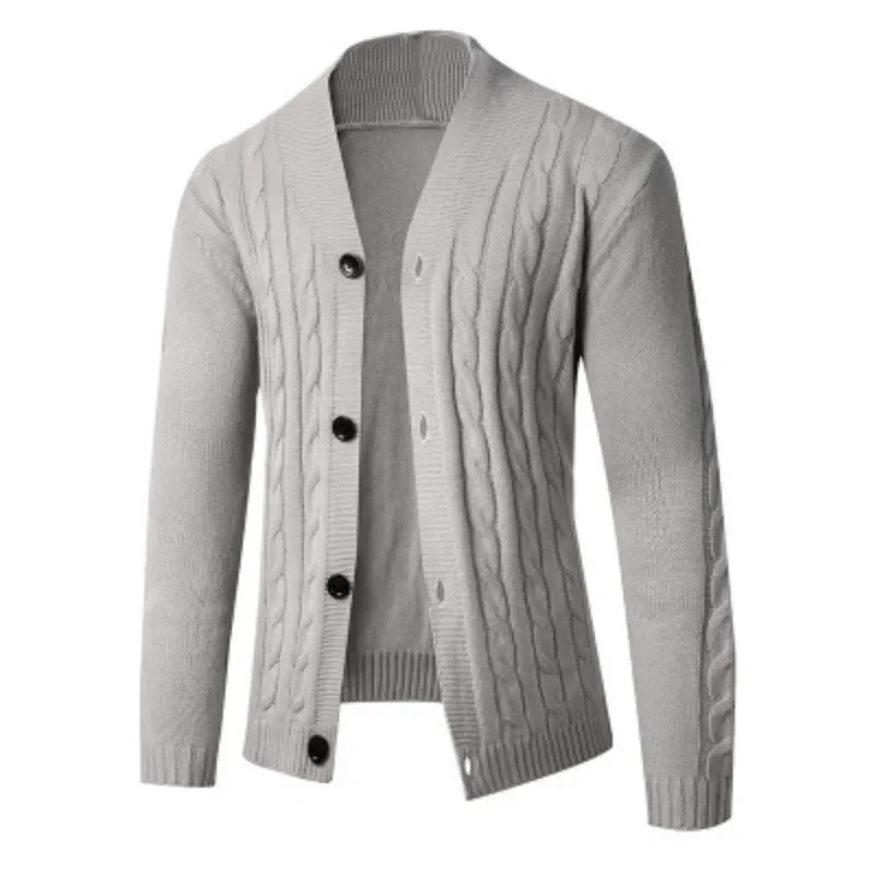 

Мужской вязаный кардиган, повседневный простой Однотонный свитер на осень и зиму, 2023