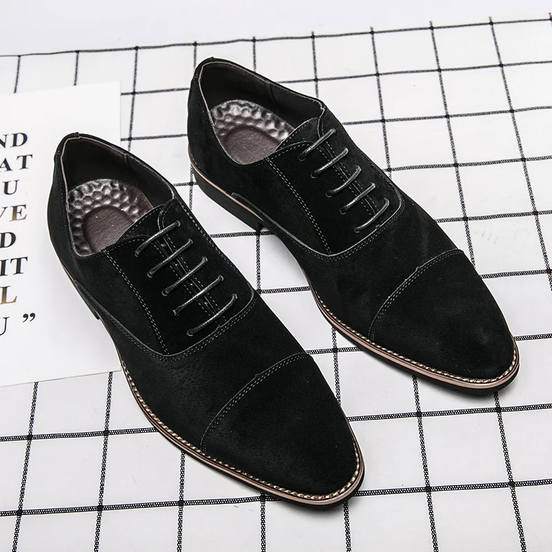 

Classic Brand Men's Suede Shoes Pointed Formal Shoes Men's Business Shoes Groom's Wedding Shoes Luxury Suit Shoes