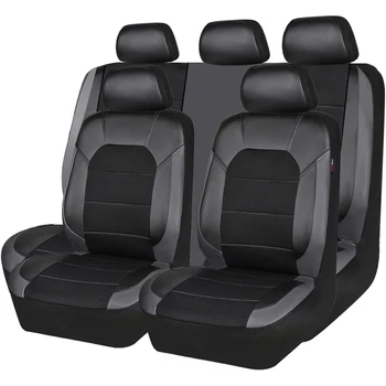 9Pcs Universal Car Seat Covers Full Set Breathable Auto Seat Protectors with Headrest Covers for Cars SUV Vans, Easy Clean 1