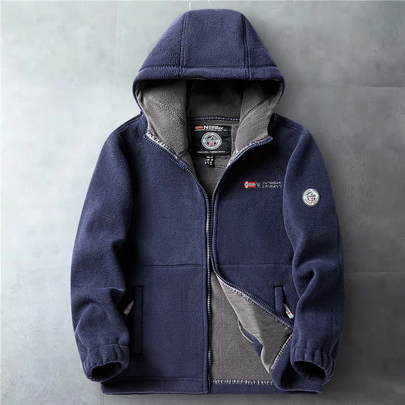 2024 New Winter Warm Fleece Jacket Hooded Pocket High Quality Design Warm Casual Norway Polar Jacket Cold-Proof Overcoat Outwear 3