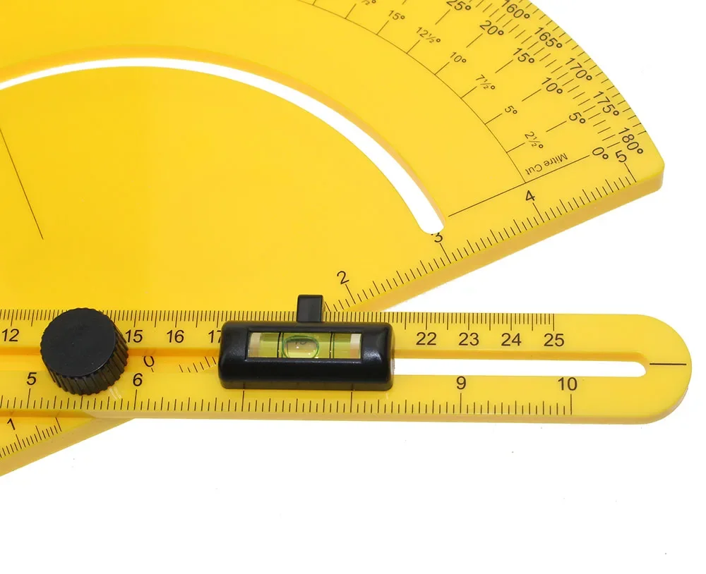 Plastic Swing Arm Multi Angle Ruler Finder Plastic 180 Degree Protractor for Builder Carpenter Craftsman and Engineer Large Size