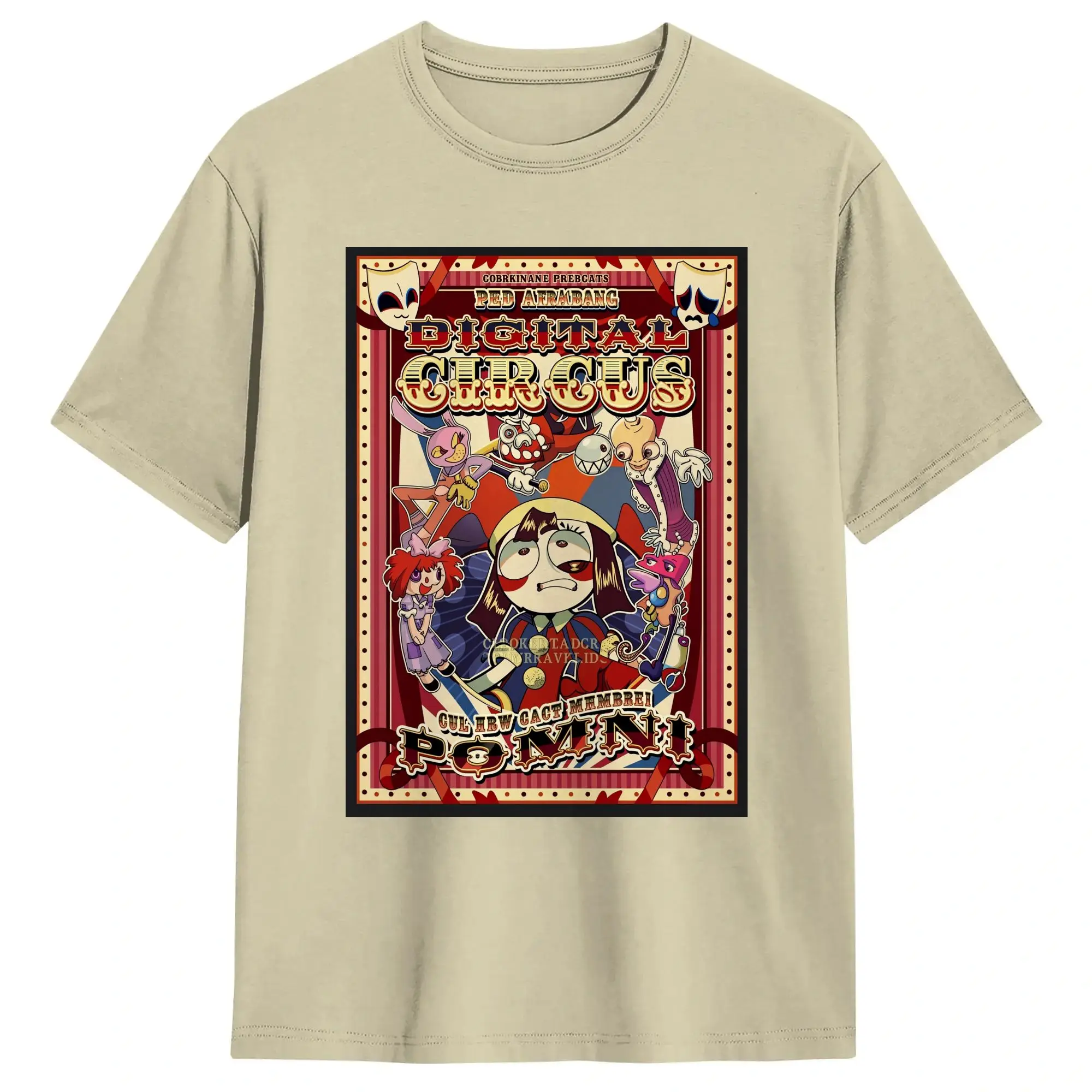 Digital Circus Oversized Cotton O-Neck T-Shirt - Trendy Summer Short-Sleeve Top