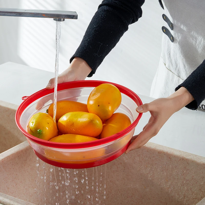 Microwave Splatter Cover Heating Folding Silicone Fresh-keeping Oil-proof Splash-proof with Hook Cooking Lid Silicone Covers Microwave Splatter Cover