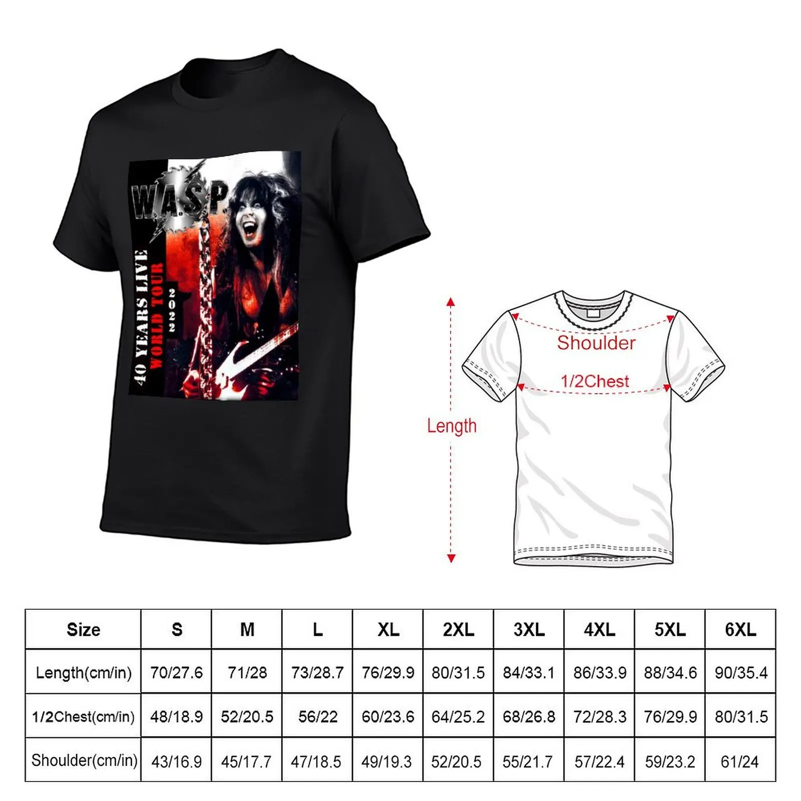 wasp world tour 2022 masokt T-Shirt summer clothes hippie clothes korean fashion heavyweights fitted t shirts for men