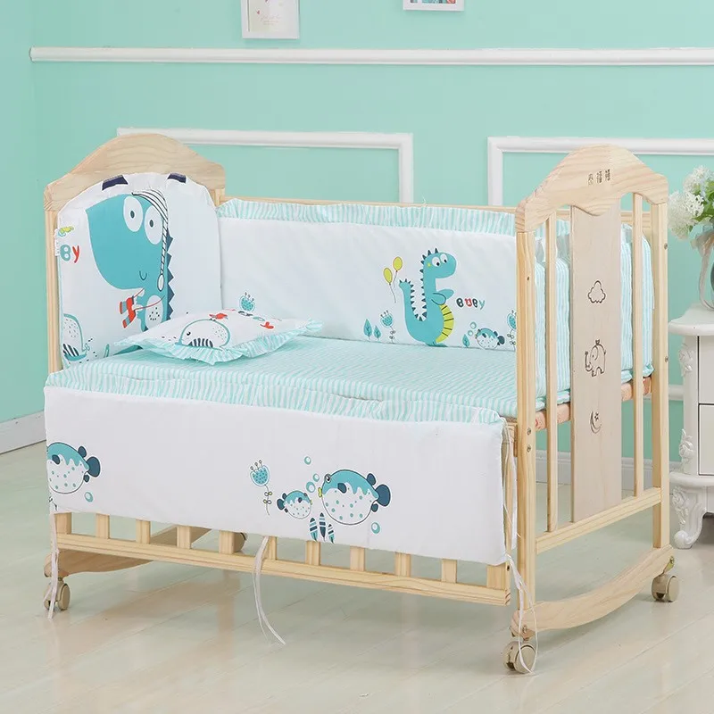 Infant Bedding Set Cotton Newborn Baby Crib Bumpers Safety Bed Fence Protector Baby Room Decor 5pcs/set crib bumper