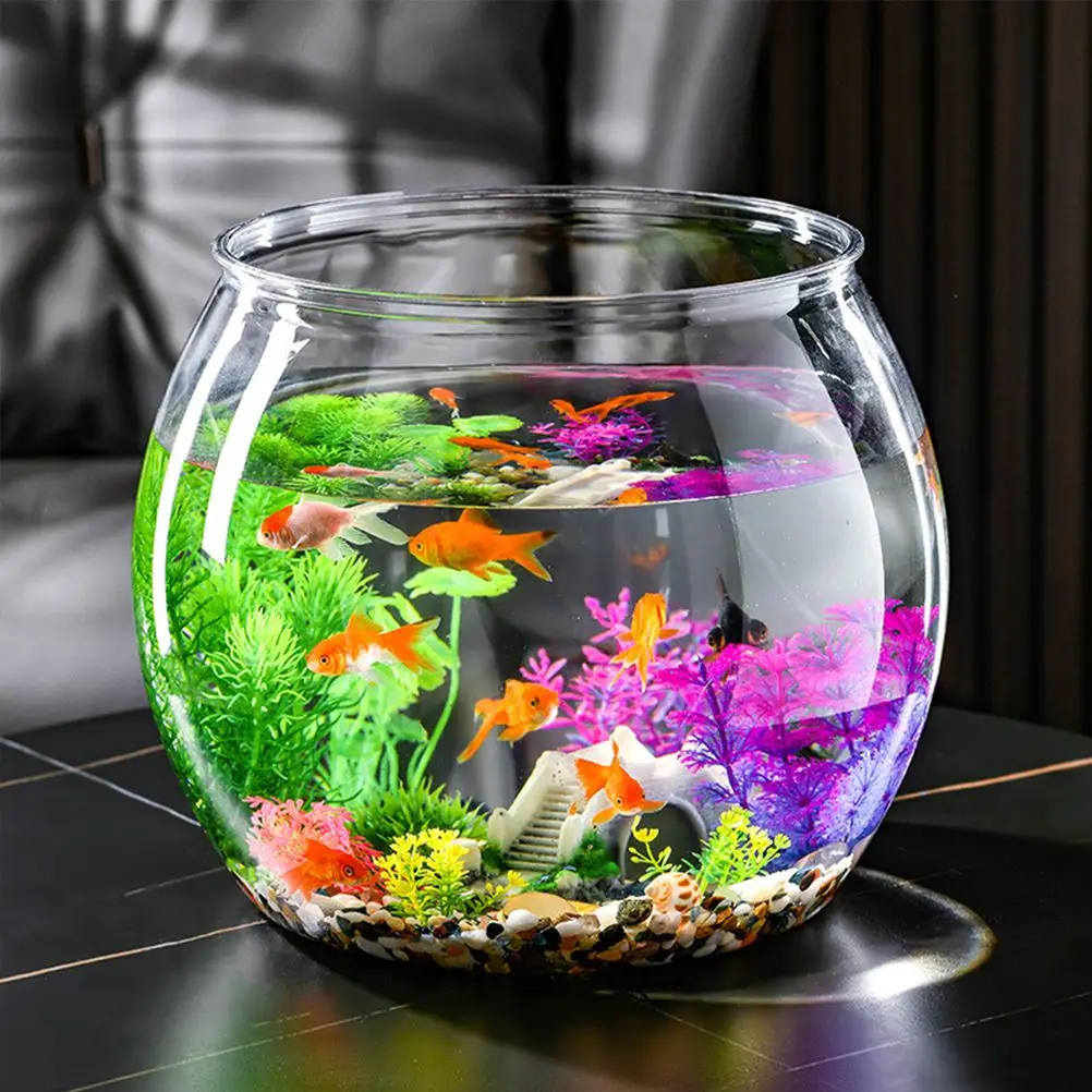 Ciotola per pesci rossi serbatoio decorazioni rotonde vasi acquario casa  l'animale domestico plastica Micro paesaggio ufficio Bubble Fish Bowl vaso  Fish Tank - AliExpress