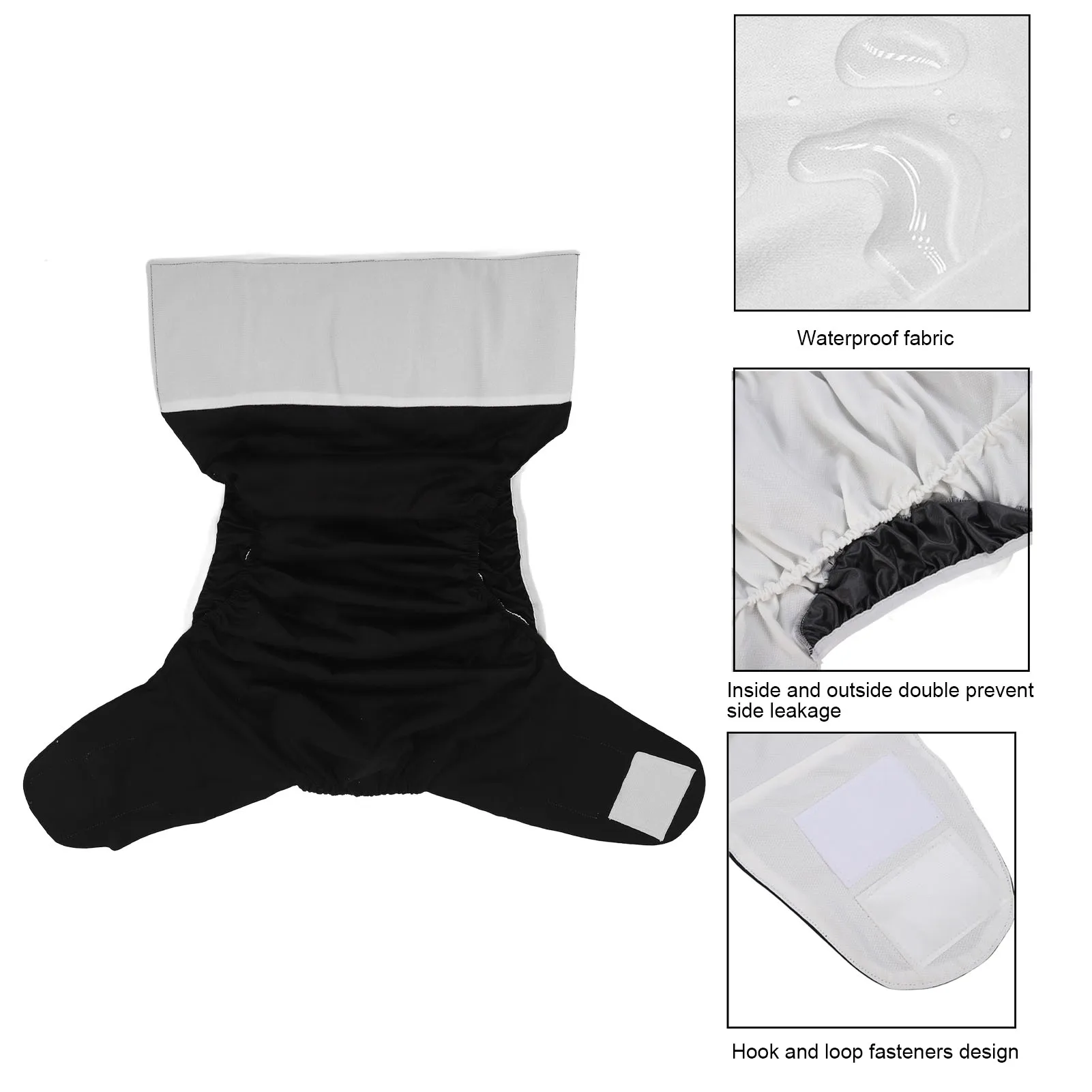 Washable Adult Cloth Diaper Nappy Waterproof Reusable Breathable Incontinence Nappies Underwear Pant for Men Women Elderly 4