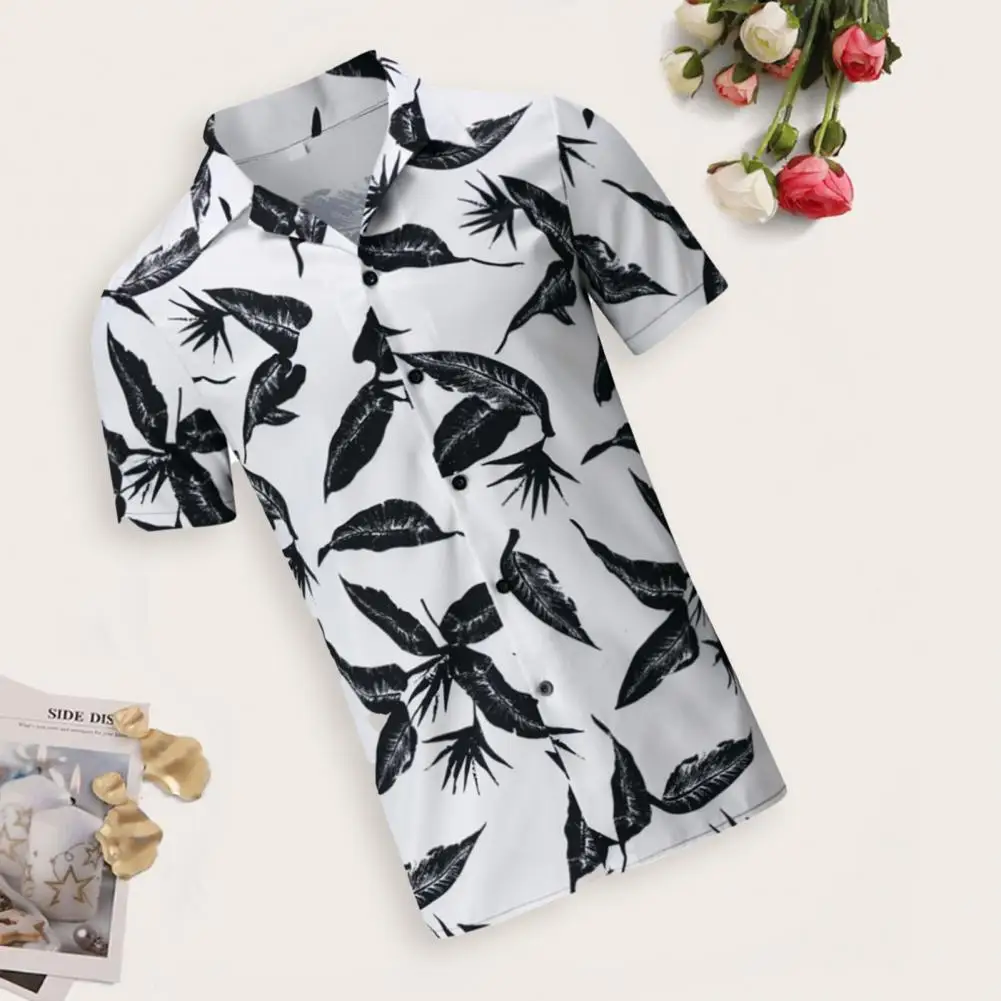 

2Pcs/Set Beach Outfit Lapel Casual Outfit Male Casual Shirt Shorts Activewear