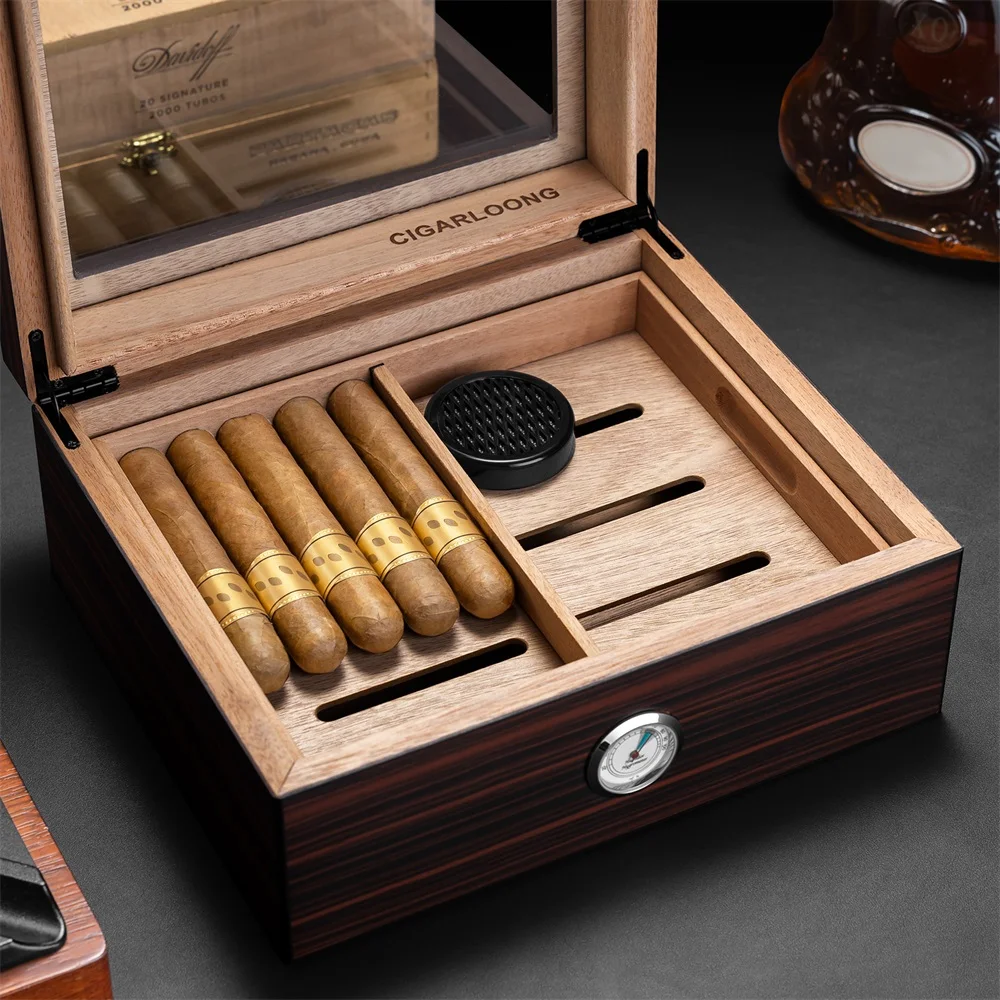 S7efa19d702724d5f9a6f0ea43b6ecd56U Zigarrenhumidor aus spanischem Zedernholz mit großer Kapazität