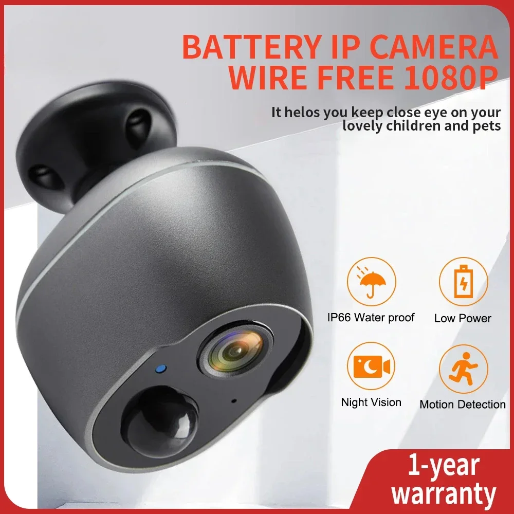 

IP-камера с аккумулятором и поддержкой облачного хранения, 1080P, Wi-Fi