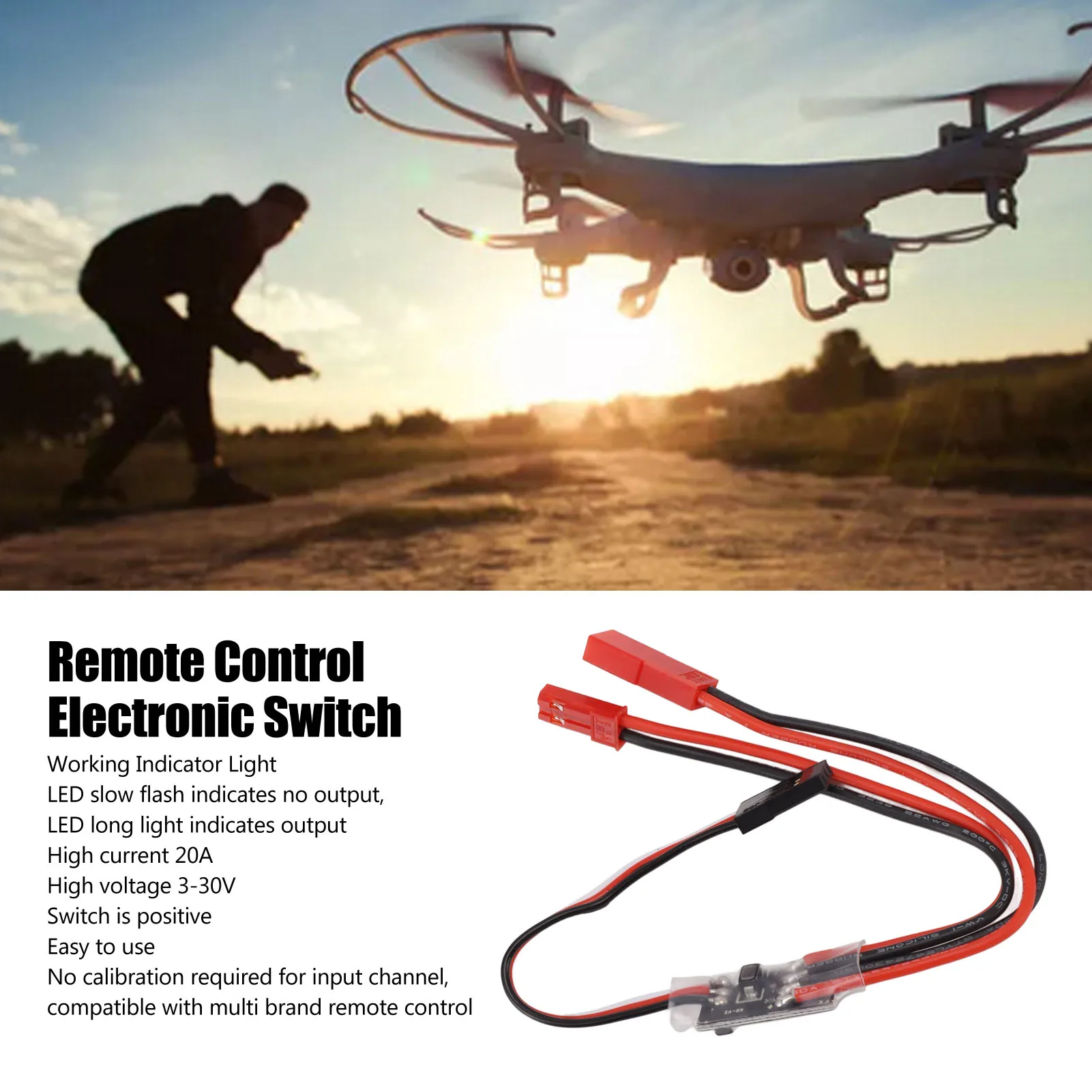Interrupteur PWM 20A 3-30V pour Drone RC