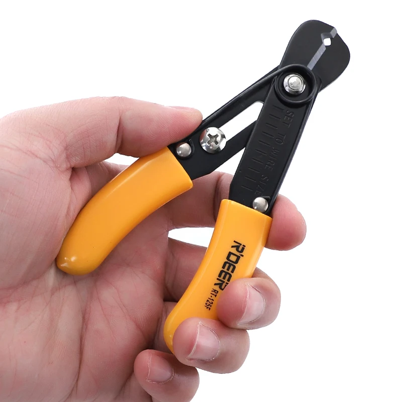 5 Inch Single Hole Wire Stripper 65# Manganese Steel Adjustable Stripping Pliers Electronic Wire Cutter for Peeling and Cutting