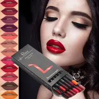 12Pcs/Set Waterproof Pencil Lipstick Set Pen Matte Lip Liner Long Lasting Makeup Pens Easy to Wear Non-stick Cup Cosmetics Kits 1