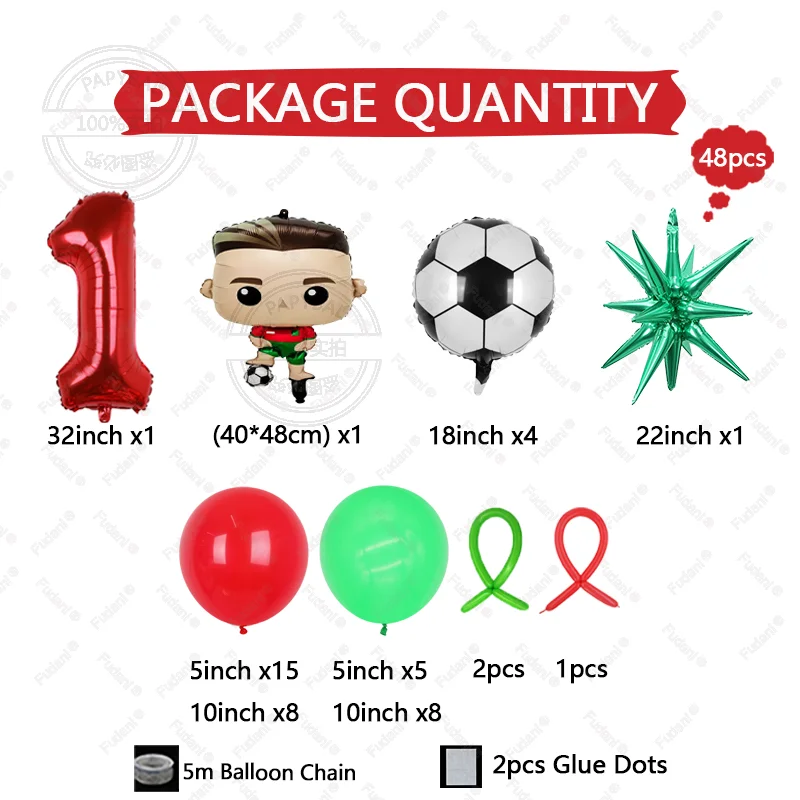 48 Stücke Fußball Junge 1-30th Geburtstag Party Ballon Set Baby Dusche Globos Fußballspiel Veranstaltungsort Dekoration Lieferungen – Detail 1