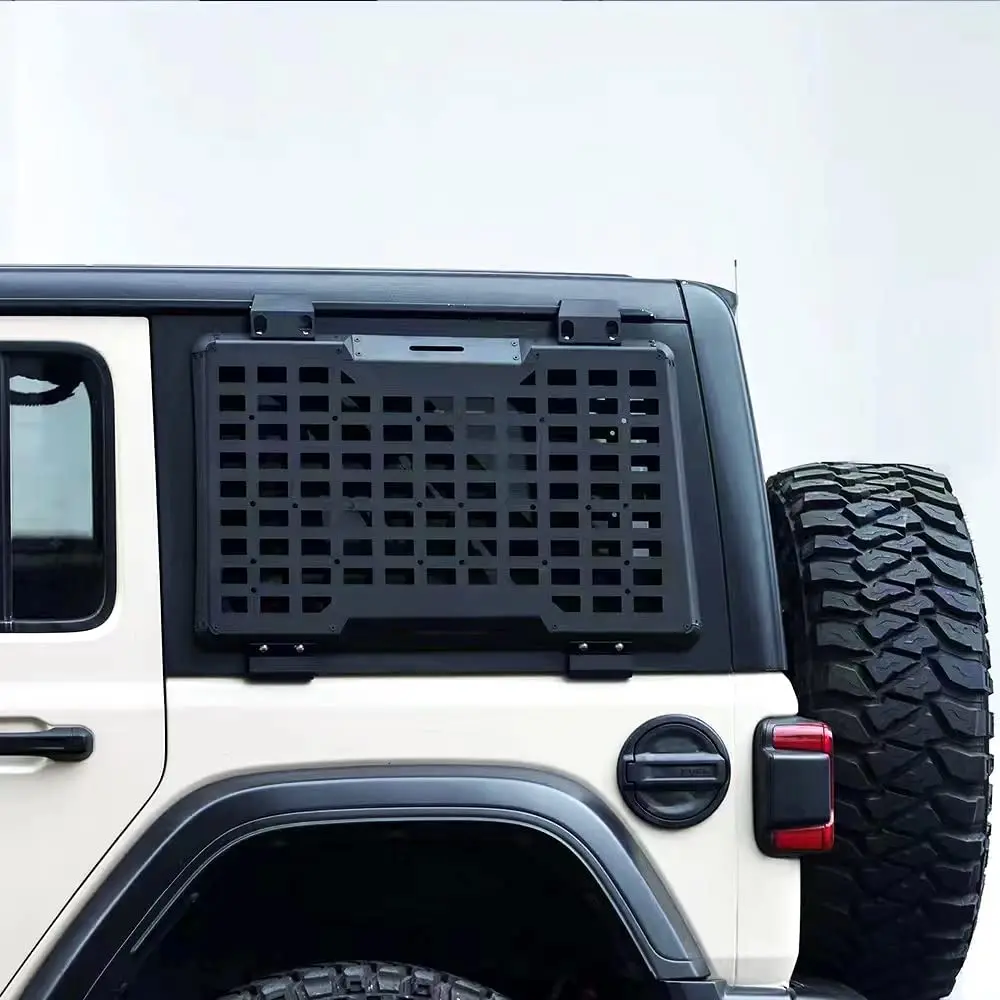 Rear Window Storage Molle Panel Flank Kit Rear Window Protective Decoration for Jeep Wrangler 2018-2022 JL 4 Doors