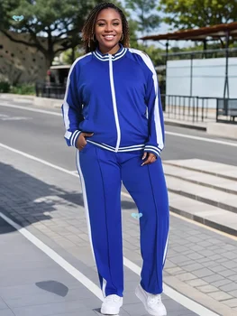 Wmstar Women Track Suit 2 Piece Sets Plus Size Jogging Wholesale Long Sleeved Shirts Pants Casual Sporty Matching Sweatsuit