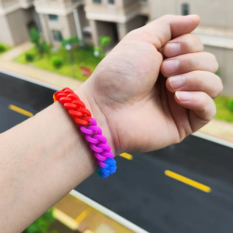LovesTown 6PCS Glow in the Dark Wristbands, Multicolor Light Up Bracelets LED