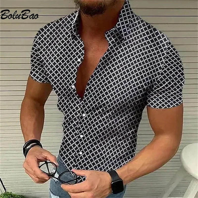 

BOLUBAO 2023 Outdoor Casual Shirt For Men Cardigan Polka Dot Trend Short Sleeve High Quality Design Selling Shirt For Men