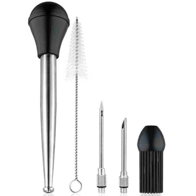 Stainless Steel Turkey Baster For Cooking, Food Grade Turkey Baster Syringe Oil Dropper Meat Injector Set For Chicken