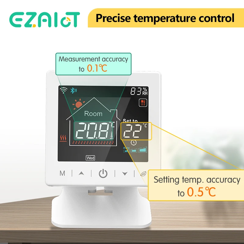 Smart Thermostat Smart Thermostat Socket Temperature Controller Smart Wireless Thermostat Gas Boiler Heating Room RF433 WiFi Tuya Temperature Controller Receiver USB Battery Powered