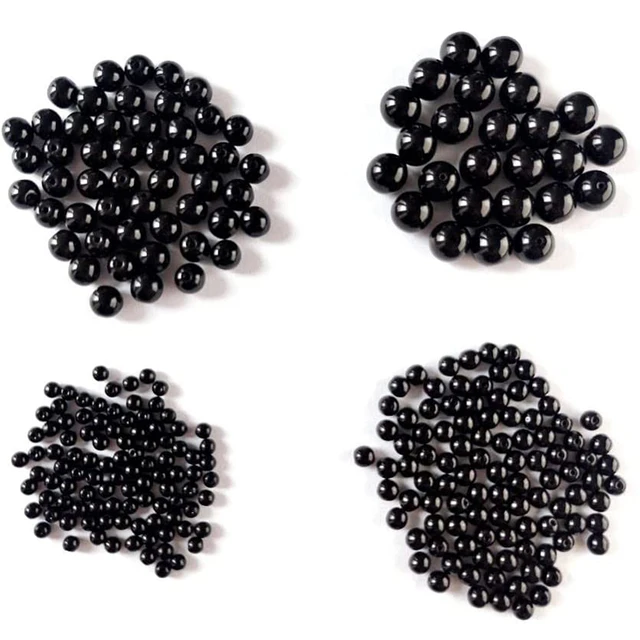 100pcs/lot 3mm-8mm Fishing Beads Space Stopper Black Round Soft Hard Beans  Floating Carp Fishing