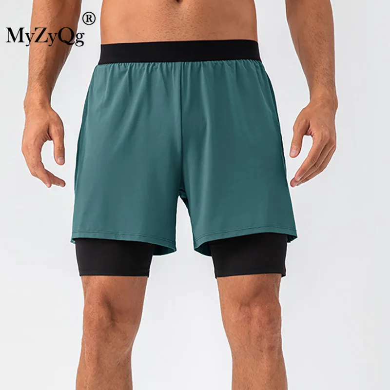 

MyZyQg Men Quick Dry Sweatpants Loose Double-layer Breathable Running Fitness Pants Sports Casual Gym Shorts