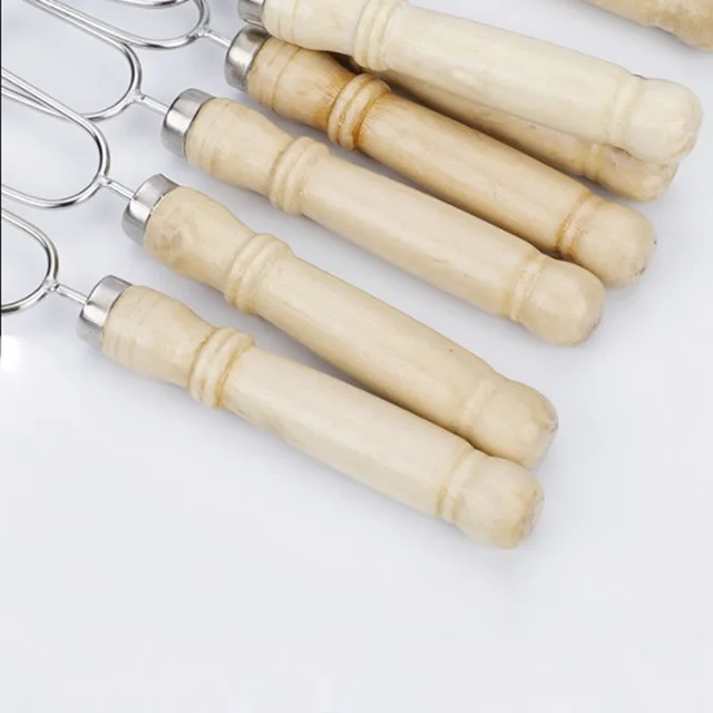 U Alakú Bbq Villák Barbecue Rozsdamentes Acél Villa Fa Fogantyú -Alakú Sült Tű Nyársai Shish Kebab - Image 6