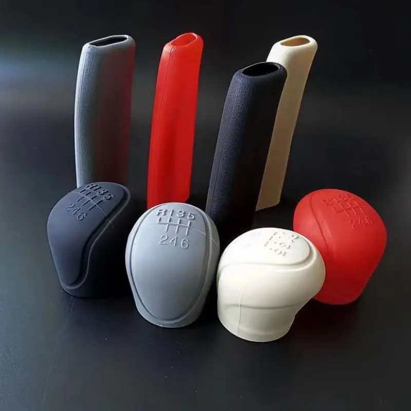 Gear Shift Knob Cover Car Silicone Gear Shift Non-Slip Grip Handle Protective Covers Manual 5 6-speed Car Interior Accessories