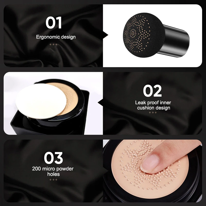 Avocado Air Cushion BB Cream Lightweight Concealer Foundation Whitening Face Corrector Hydrating Oil Control Skin Care Cosmetics 6