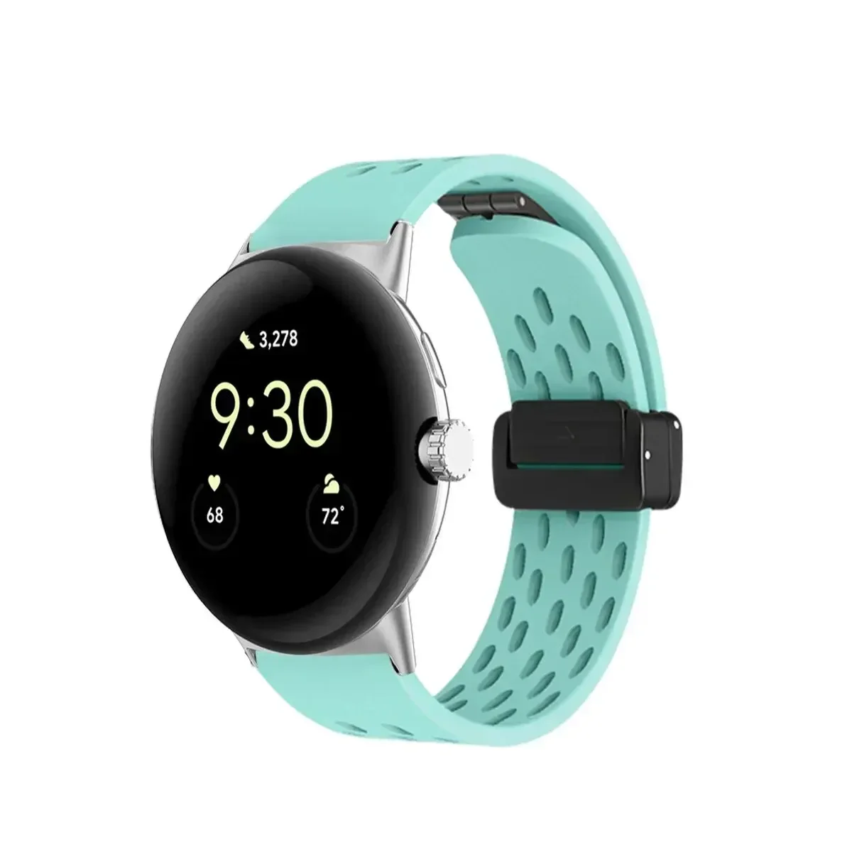 Silicone Magnetic Bracelet for Pixel Watch 41mm - Sporty Smartwatch Band Accessory