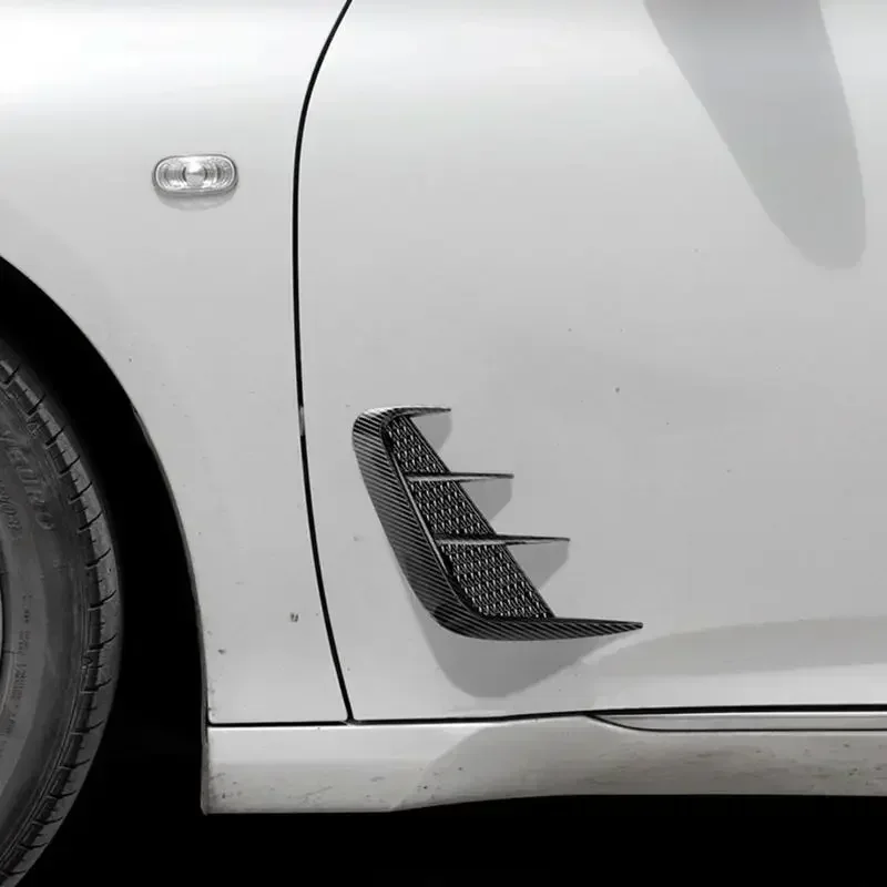 Pair Multipurpose Carbon Fibre Car Shark Gills Emulation Vent Side Air Inlet Hood Decoration Vehicle Air Outlet Car Body Sticker