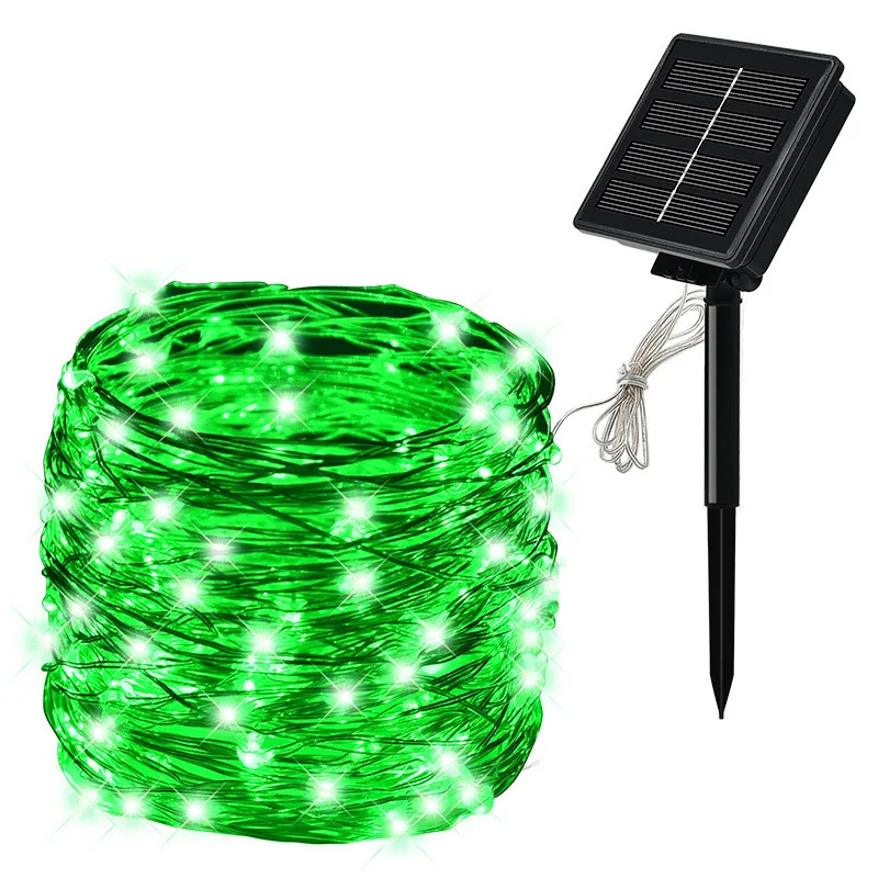 thumbnail image 1 of Guirnalda de luces LED solares para exteriores, 40 m, 10 m y 5 m, decoración navideña para el hogar, calle, fiesta, 1 of 5