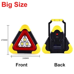 Solar-Powered Triangular Emergency Warning Light & Portable Safety Lamp - Big Size