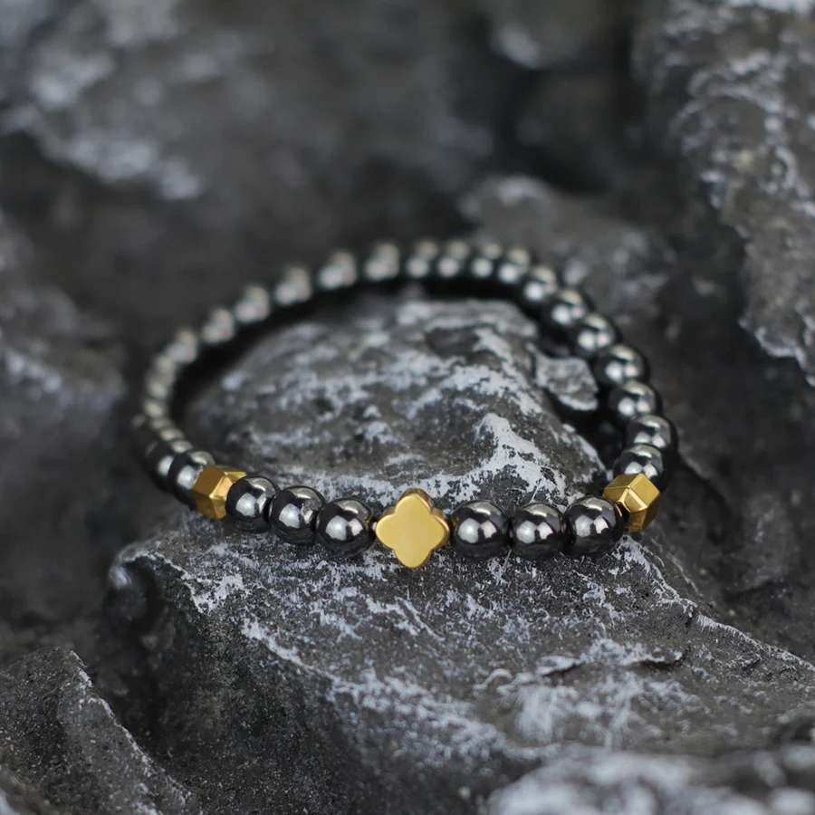 Tiger Eyes Hematite Stone Beaded Meditation Bracelet