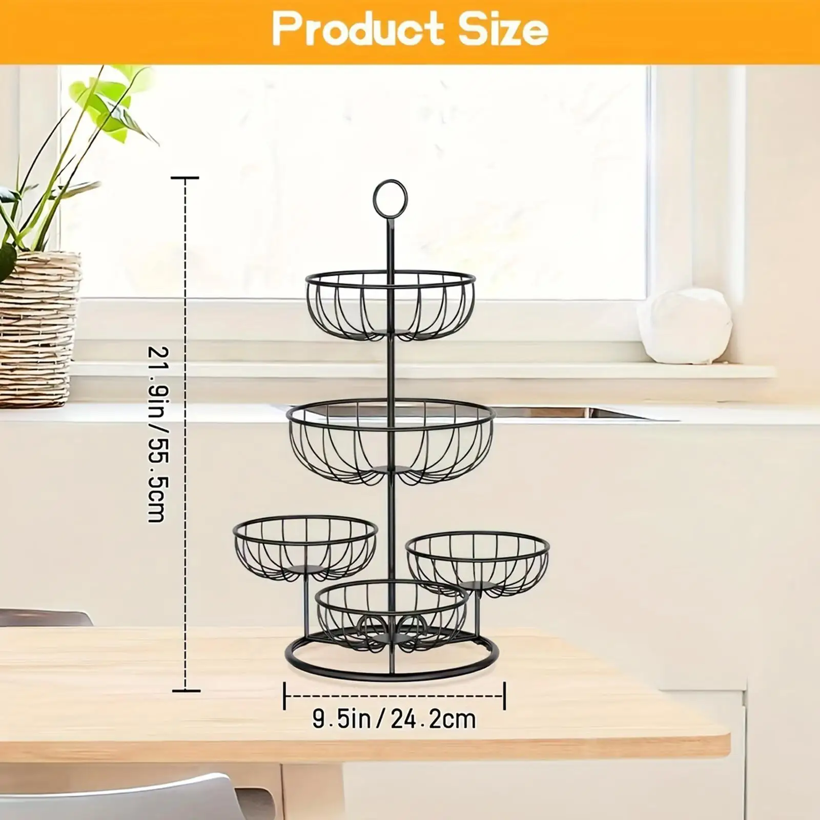 5 Tier Fruit Basket Bowl Multiuse Large Capacity Metal Fruits Stand Fruit Bowl 5 Tier Fruit Basket Bowl Multiuse Large Capacity Metal Fruits Stand Fruit Bowl
