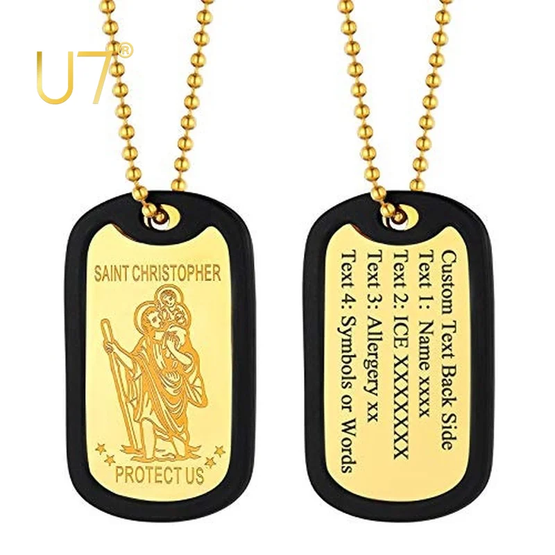 U7 Custom Silicone Dog Tags Necklace 
