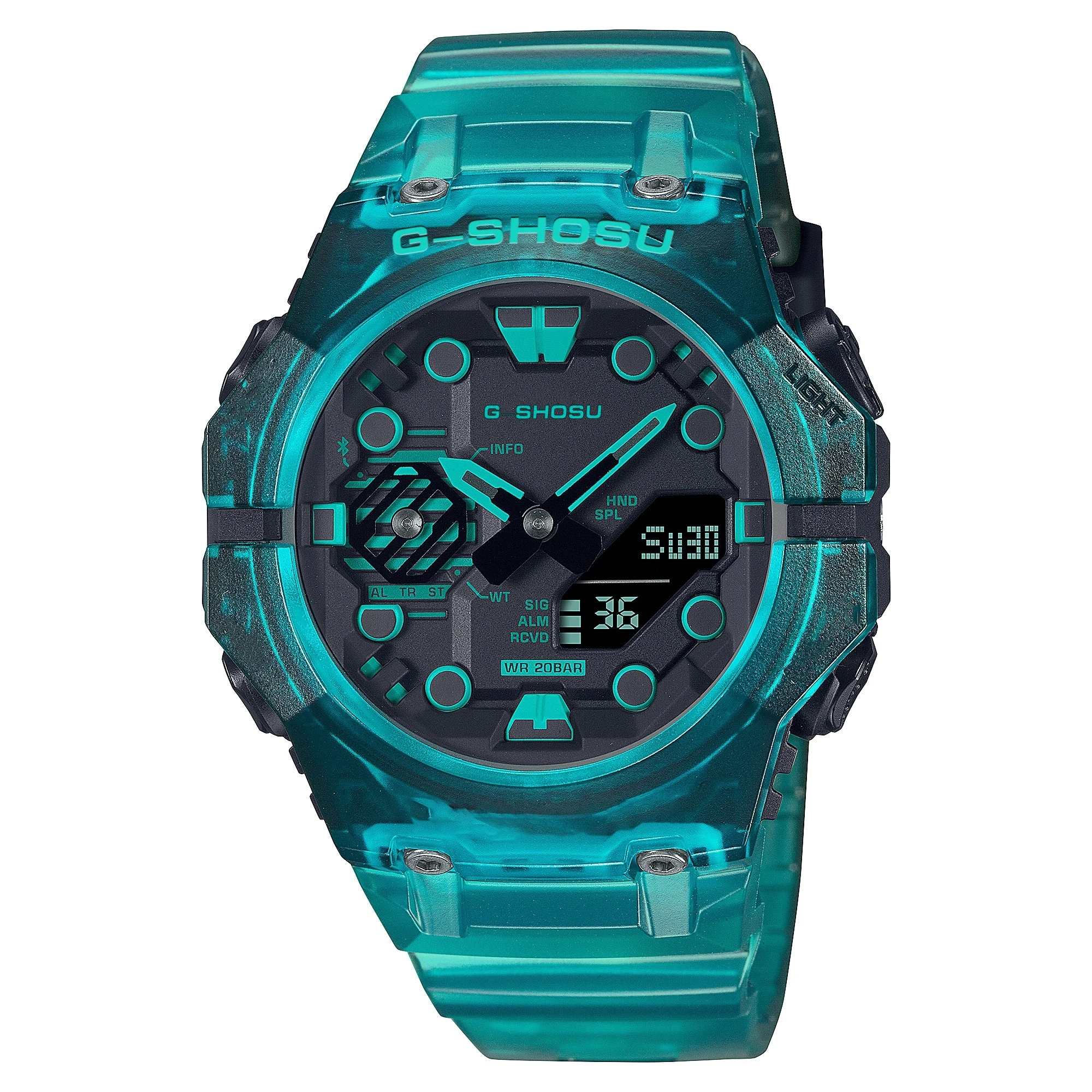 Electronic Digital Sports Unisex Watch LED Dual Display World Time Large Dial Multi Time Zone Rubber Strap 4