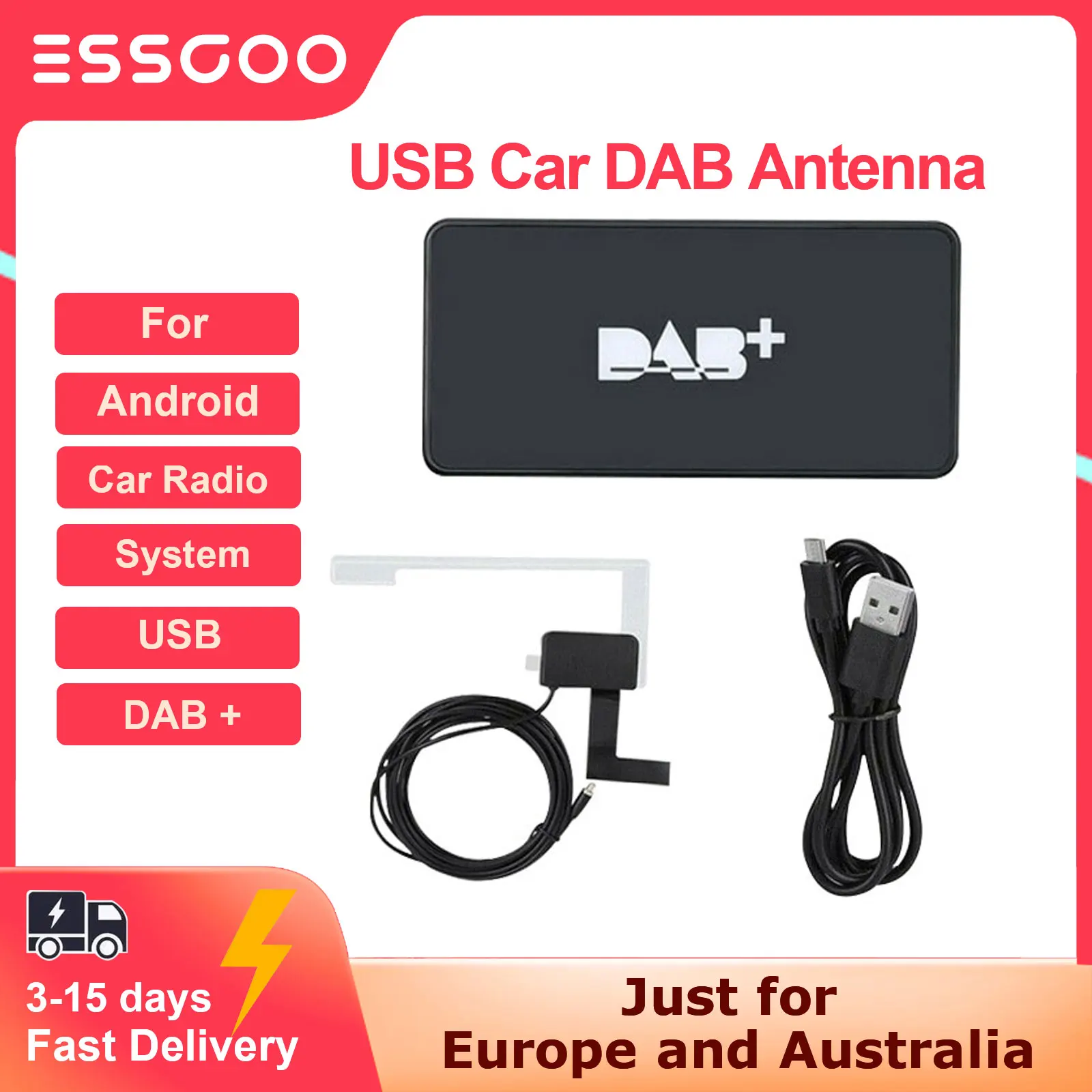 USB автомобильная DAB антенна для Android автомобильное радио цифровое вещание DAB + Радио Box приемник адаптер применимый для Европы Австралии