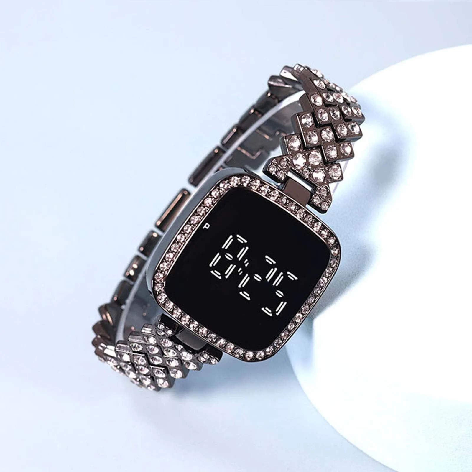 Women Watches Crystal Bracelet Watch Square Dial Touch Screen For Women