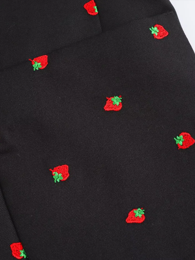 2024 Autumn and Winter New Arrivals Women's Fashion Versatile Strawberry Pattern Printed Single Button Casual Suit Jacket 5