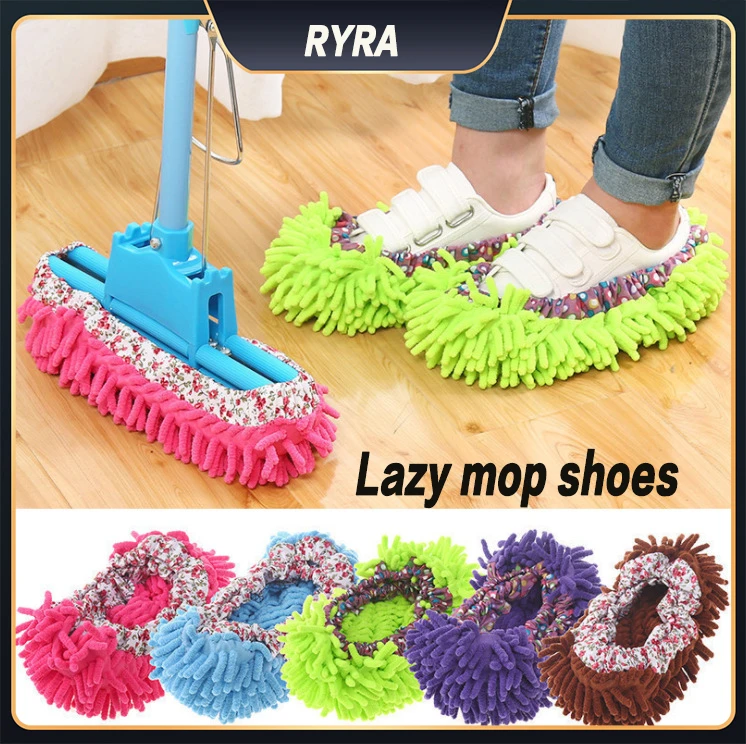 Chenille Dust Mop Slippers Home Floor Cleaning Lazy Mopping Shoes Water