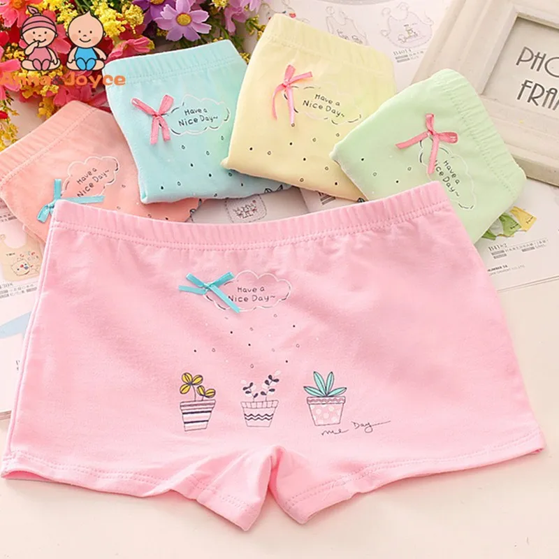 6pc/lot Girls Underwear Boxer Kids Cotton Underpant Panties Briefs For