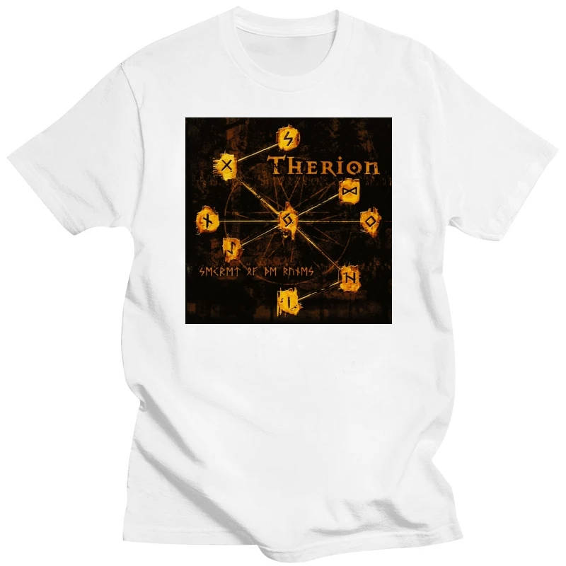 

Therion Secret Of The Runes Deggial Album Gothic Death Metal 100% Cotton Black T Shirt
