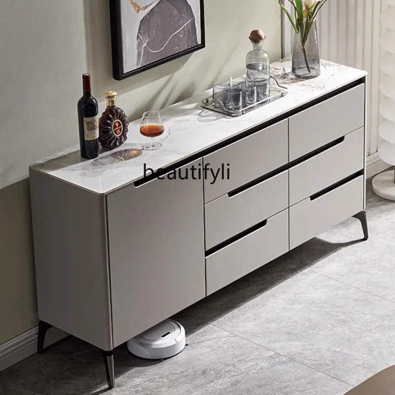

Italian Stone Plate Sideboard Cabinet Modern Minimalist Locker Home Wall Tea Cabinet TV Cabinet